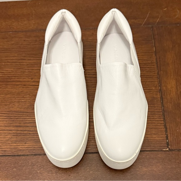 Vince Warren white‎ leather slip on sneakers 11 - Picture 6 of 8